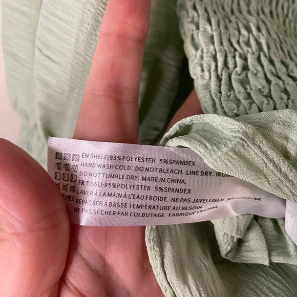 En Saison Ruched Frill Hem Puff  Sleeve Blouse - Picture 4 of 6